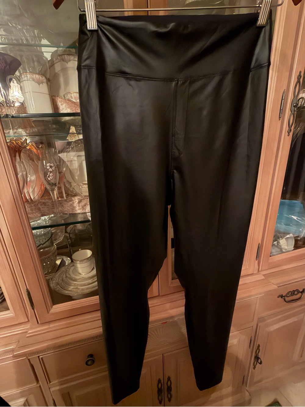 Aerie Black Leather Leggings - Large
